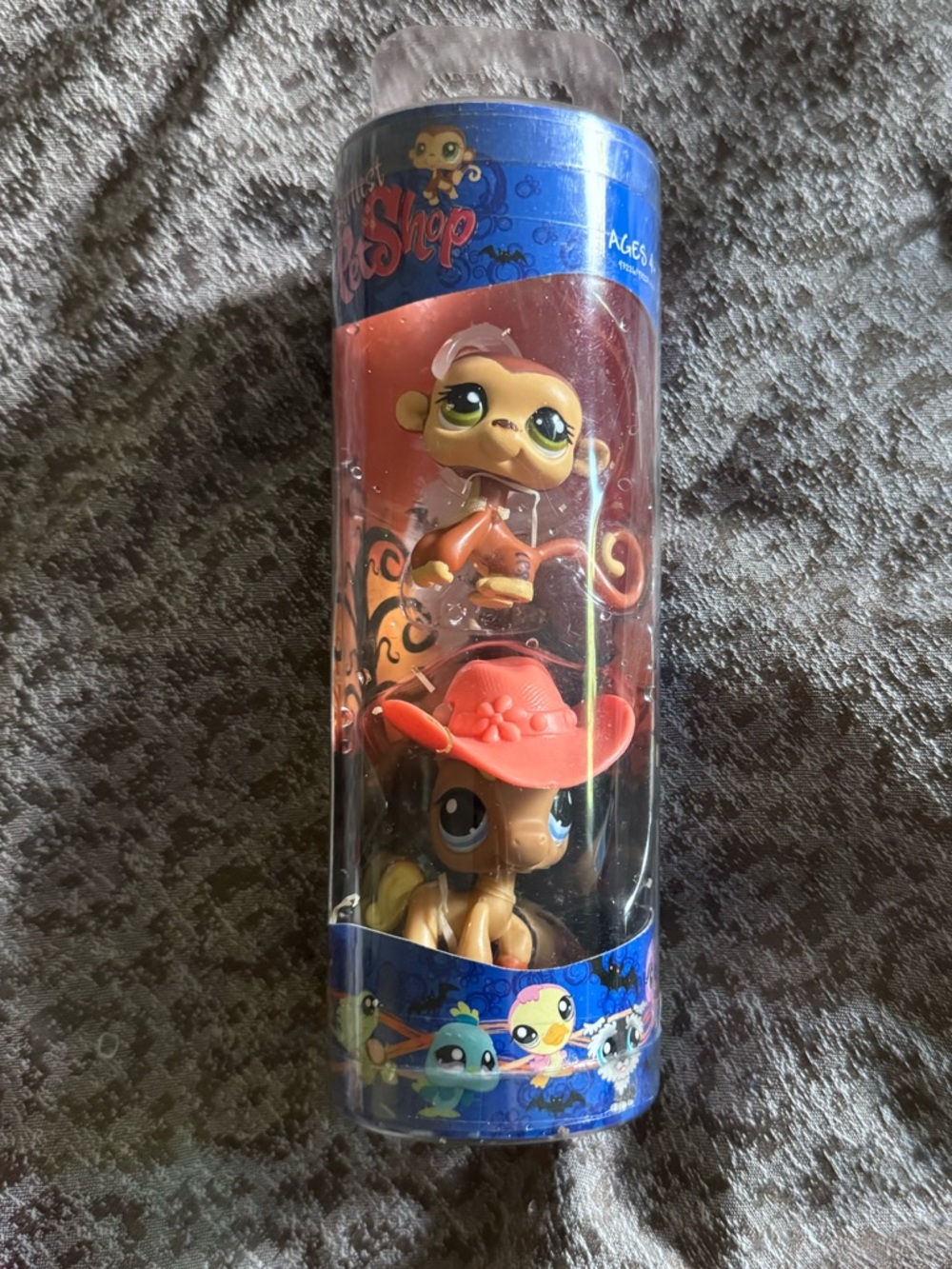 New Littlest Pet Shop 2009 Halloween 2pc Spooky Tube #1080 Monkey #1081 Horse